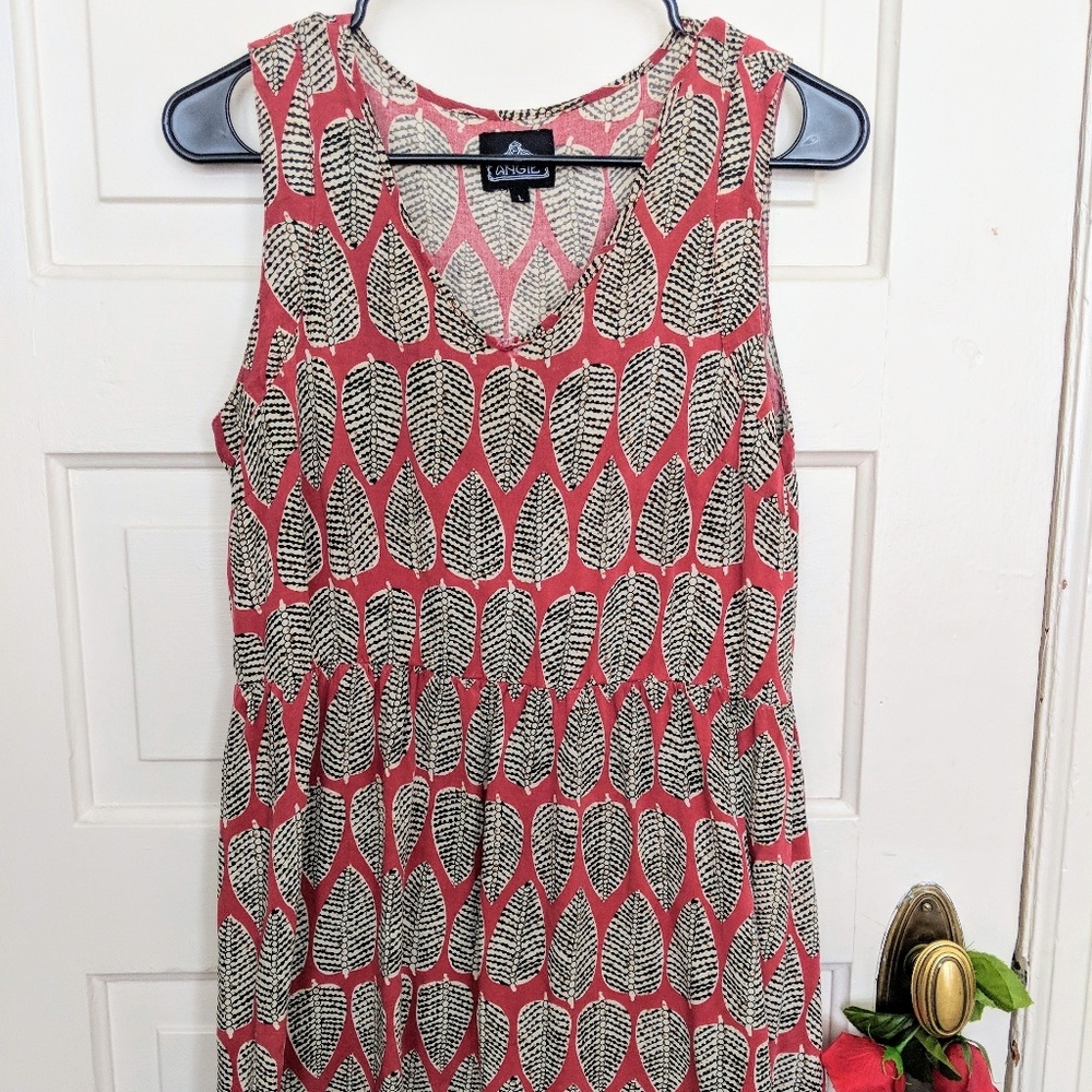 Angie leaf print dress